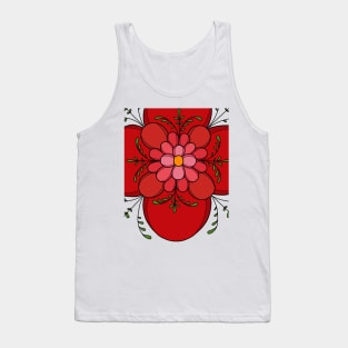 Red Flower Tank Top